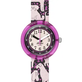 Flik Flak WOOF WOOF TIME Gehäusebreite 2501 mm Gehäusefarbe schwarz Armbandtyp Silikonarmband Armbandfarbe pink