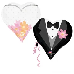 Hochzeit Folienluftballon Hochzeitspaar Herz