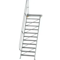 MUNK Steigtechnik Aluminium-Treppe mit Plattform 60° 12 Stufen - DIN EN ISO 14122