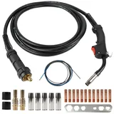 5M 15AK MIG Schweißpistole mit 23 Teiligem Schlauchpaket Schutzgas, Eurostecker, Flexiblem Hals, Spiraldraht, Kompatibel mit NBC250/280 und CO2 MIG/MAG Schweißgeräten