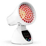 Infrarotlampe, Relhafethy 150W Hochleistungs-Rotlichtlampe, Einstellbarer Winkel, Infrarotlicht mit Kippschutz, 30/45/60 Minuten Timer, 3 Temperaturstufen, Rotlicht für den Einsatz zu Hause/im Büro