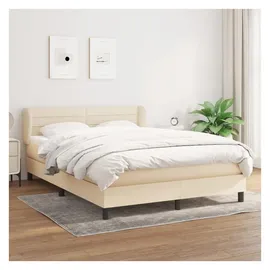 vidaXL Boxspringbett 140 x 200 cm Creme