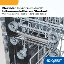 Exquisit GSP59109-451D Unterbau-Geschirrspüler (freistehend, 598 mm, Silber)