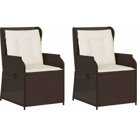 vidaXL Gartenbank 2 pcs 110 x 60 x 80 cm Braun