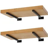Regalträger 35cm, 4 Stück Metall Schwarz Regalhalterung für Regalbrett Wandmontage, Schwebende Wandregal Regalhalterungen für Kliedung, Bücher in Wohnzimmer, Büro und Küchen
