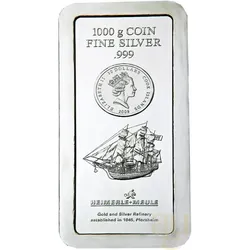 1 Kilogramm Silber Cook Islands Münzbarren geprägt