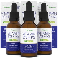 Vitamin D3 + K2 5100 Tropfen = 150ml MK7 Hochdosiert - 99,7% All trans K2VITAL®