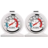 SHITOOMFE Kühlschrank -Thermometer Edelstahl Großes Zifferblatt Thermometer für Küchengefrierschrank 2pcs Lebensmittelthermometer