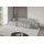 altdecor Ecksofa Olea-L2 Samt mit Schlaffunktion 3-Sitzer Grau