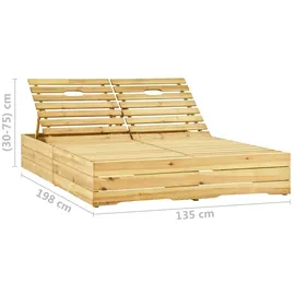 vidaXL Doppelliege 198 x 135 x 75 cm blau