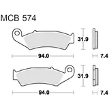TRW Bremsbelag Typ SI Sintermetall mit ABE, Bremsbelag "MCB 574" Satz