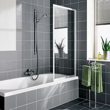 Kermi Vario 2000 Faltwand 1-flügelig V2FW1060141AK 65,1-66,7x140cm, silber mattglanz, ESG klar