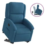 vidaXL Relaxsessel mit Aufstehhilfe Blau Samt