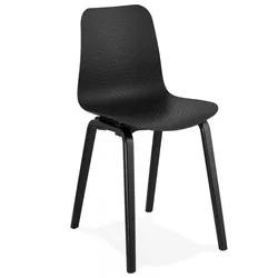 Retro Designstuhl Holz Kunststoff | Skandinavischer Esszimmerstuhl Ergonomische Sitzfläche | Modern Zeitlos | 44,5x52,5x81 cm | Kadima Design