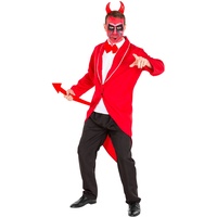 dressforfun Aufwendiges Teufel Kostüm Herrenkostüm inkl. Frack, Muskelshirt mit aufgenähter Fliege, Hose & Haarreifen mit Teufelshörnern (L | Nr. 300167)