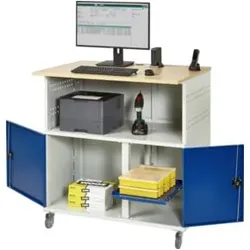 Rau Computer-Tisch ohne Monitorengehäuse mobil BxTxH 1100x800x1100mm