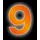 CONACORD Klebezahl 9 Reflektierend 8 cm Orange