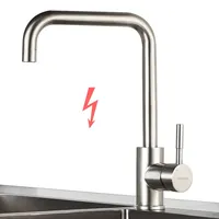 BONADE Niederdruck Armatur Küche Edelstahl, Küchenarmatur Niederdruck 360° Drehung, Spültischarmatur Mischbatterie Einhandmischer für Küche, Wasserhahn Küche Niederdruck 3 Anschlüsse an den Boiler