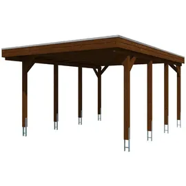SKANHOLZ Friesland Einzelcarport 3,97 x 5,55 m nussbaum inkl. EPDM-Dachfolie