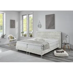 Boxbett "Nara", beige, L:210cm, WESTFALIA SCHLAFKOMFORT, Komplettbetten, aus Fellimitat, wahlweise in H2, H3 & H4 erhältlich