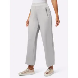 Culotte CREATION L, Damen, Gr. 48, Normalgrößen, grau (hellgrau), 50% Modal, 44% Polyester, 6% Elasthan, unifarben, lang, Hosen