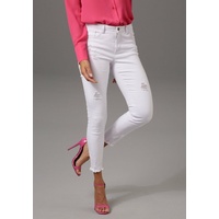 Aniston CASUAL Skinny-fit-Jeans mit Destroyed-Effekt Gr. 40 N-Gr, weiß , 18607020-40 N-Gr