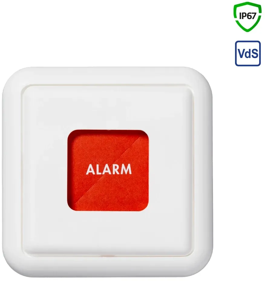Handmelder Überfalltaster Notrufmelder Alarmtaster Paniktaster ÜT303, ohne Drehdeckel, weiß