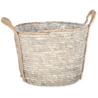 A.H.G. Korb mit Henkeln aus Seegras und Hanf Ø 29 cm x 23 cm Dunkelbraun