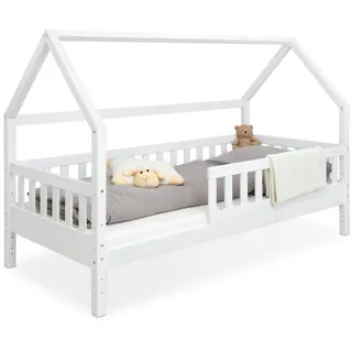 Ehrenkind Ehrenkind® Hausbett Lille | Kinderbett mit abnehmbaren Rausfallschutz aus Massivholz FSC® zertifziert | Hausbett 80x160 | Kinderbett 80x160 Weiß