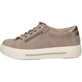 CAPRICE Damen Sneaker flach aus Leder mit Reißverschluss, Braun (Mud Comb), 38,5