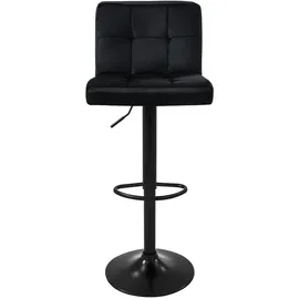 ML-Design Barhocker Schwarz, Metall, 50x112x45 cm, Esszimmer, Barmöbel, Barhocker