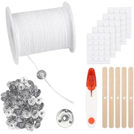 allava 6100cm Kerzendocht 100 Stück Dochthalter 100 Sticker für DIY Kerzen