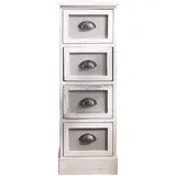 Mobili Rebecca Kommode Weiß Grau, 80x29x25
