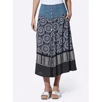 Heine A-Linien-Rock Damen Bedruckt Marine/Ecru 34