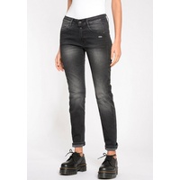 Gang Slim-fit-Jeans »94Sana Cropped«, Gr. 30 - N-Gr, total black vint, , 46814902-30 N-Gr
