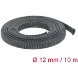 DeLock Geflechtschlauch dehnbar, 10 m x 12 mm schwarz (18902)