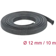 DeLock Geflechtschlauch dehnbar, 10 m x 12 mm schwarz (18902)
