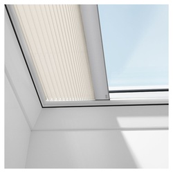 VELUX Flachdachfenster Wabenplissee Uni weiß 1045S, 90x120 cm (090120), CFP,Elektro,VELUX,weiße Schiene