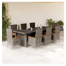 vidaXL Garten-Essgruppe 9-tlg. Grau
