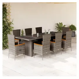 vidaXL Garten-Essgruppe 9-tlg. Grau