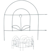 10 tlg. Beetzaun Metall Beetabgrenzung Ziergitter grün Blumenbeetzaun Minizaun