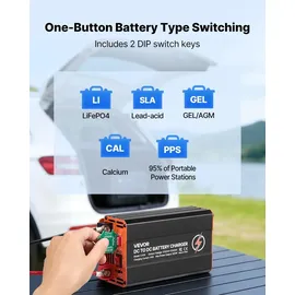 Vevor DC-DC Ladebooster 40 A 520 W, Ladegerät für Lichtmaschine 12 V / 24 V-12 V / 24 V Schnellladung für LiFePO4 AGM Gel Batterien & Powerstations Wohnmobil Caravans Notstromversorgung zu Hause