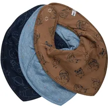 Pippi made with love PIPPI Unisex Baby Bandana Bib Boy-AOP (3-Pack) dreieck Lätzchen, Ashley Blue, One Size - Einheitsgröße