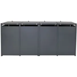 Mendler Mülltonnenbox HWC-J82 264 x 117 cm braun