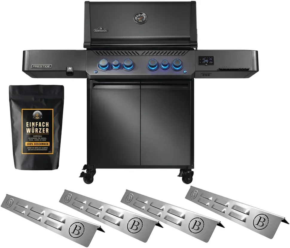 Einfach Grillen Bundle - Napoleon Phantom Prestige 500 Connected inkl. Einfach Würzer und BABOSSA Flammschutzblechen