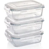 GRIZZLY Frischhaltedose braun rechteckig 1,04 l 3-teiliges Set