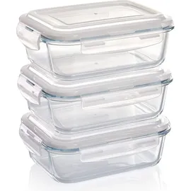 GRIZZLY Frischhaltedose braun rechteckig 1,04 l 3-teiliges Set