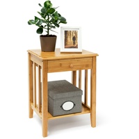 Bambus Beistelltisch mit Schublade Nachttisch Telefontisch Nachtkonsole Konsole