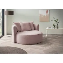 LeGer Home by Lena Gercke XXL-Sessel Isalie Samt 153 x 98 x 145 cm Lila mit Hocker