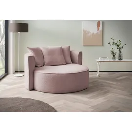 LeGer Home by Lena Gercke XXL-Sessel Isalie Samt 153 x 98 x 145 cm Lila mit Hocker